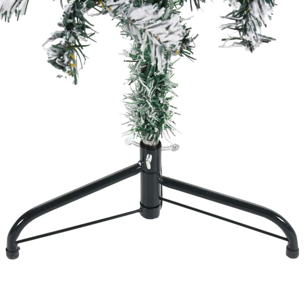 Albero Natale Artificiale Sottile a Metà Neve Fioccata 120 cm
