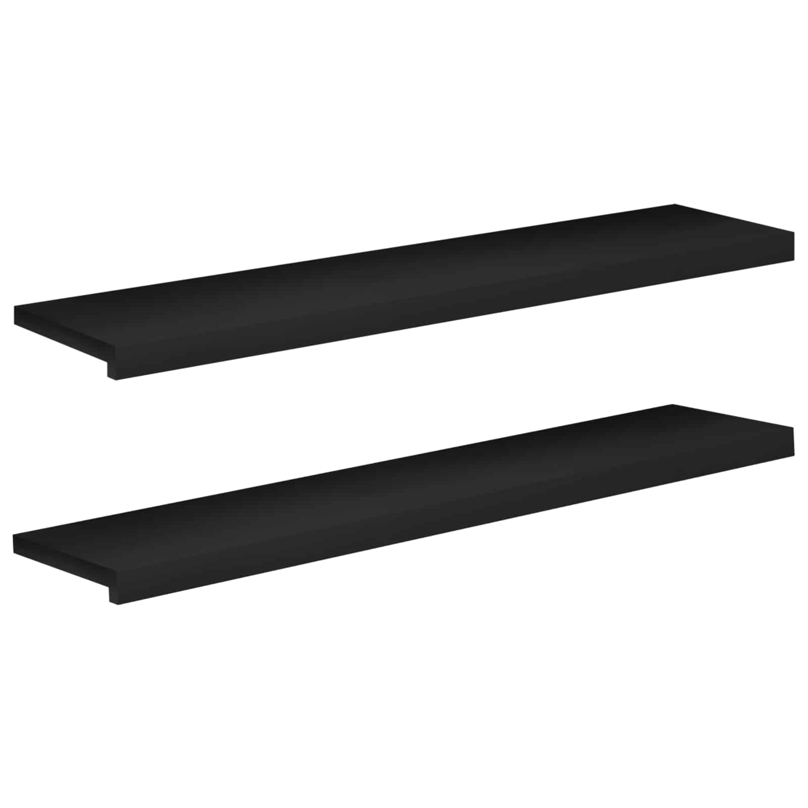 Tappeti per scale 2 pz 110 x 25 x 2 cm Nero
