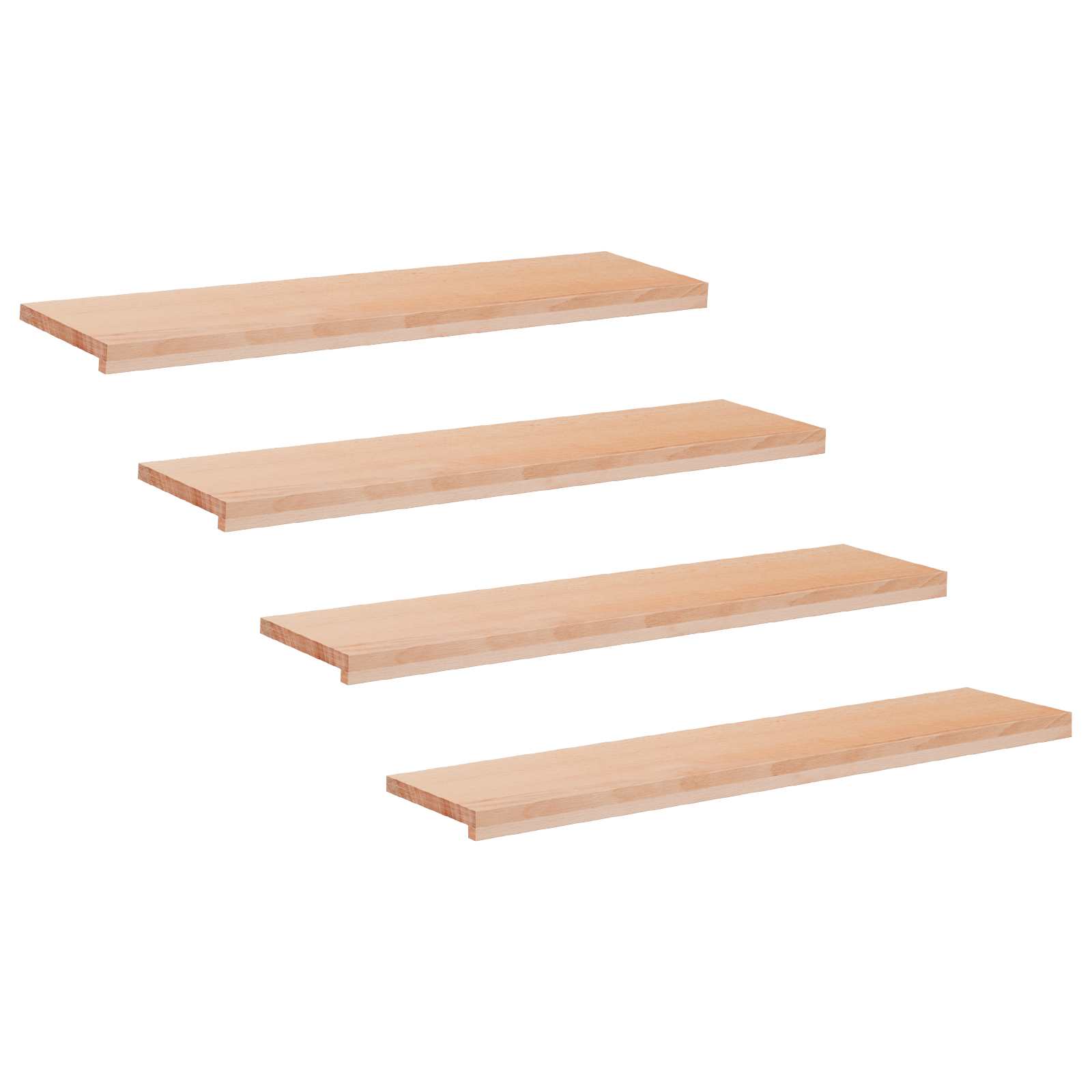 Tappeti per scale 4 pz 110 x 25 x 2 cm Naturale