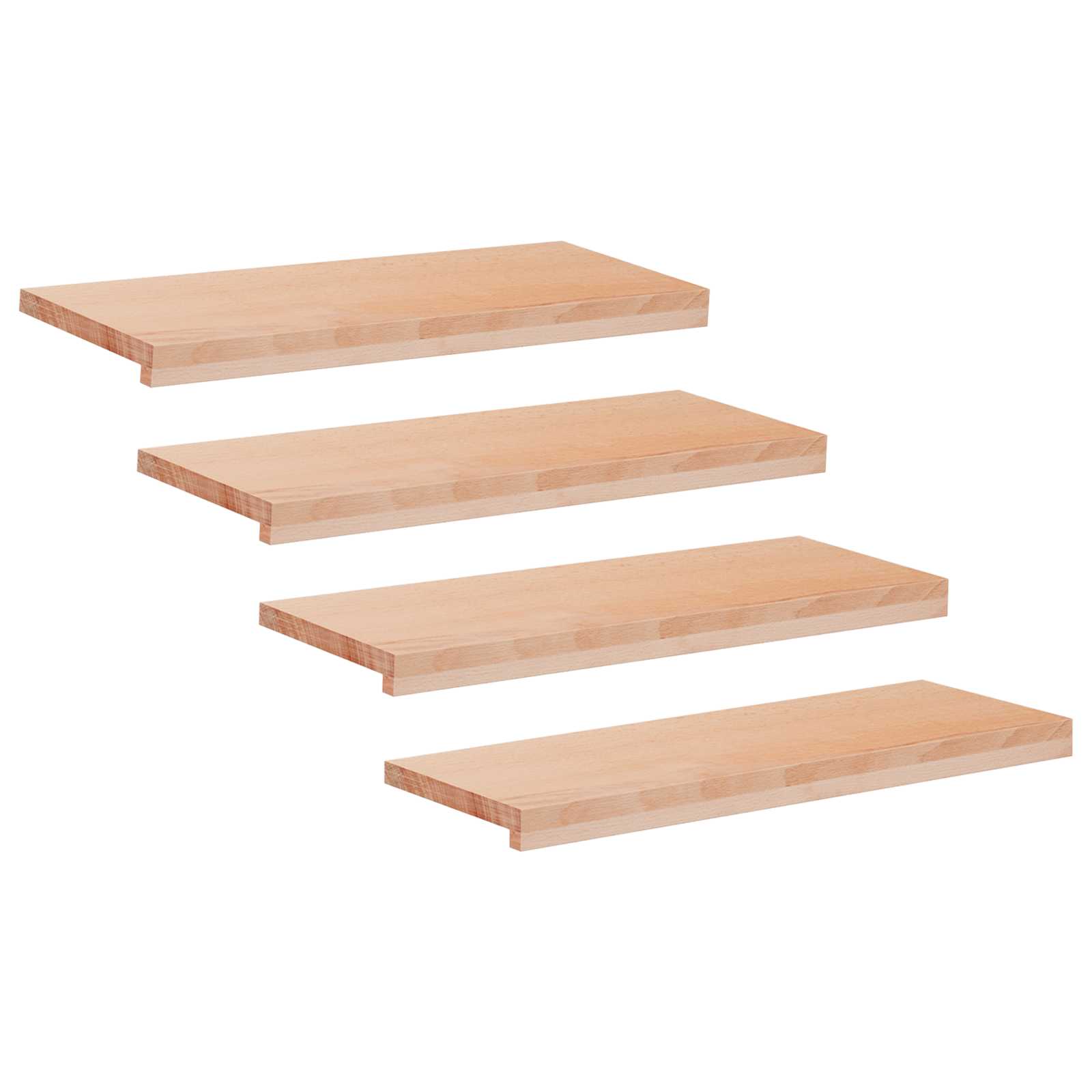 Tappeti per scale 4 pz 80 x 30 x 2 cm Naturale