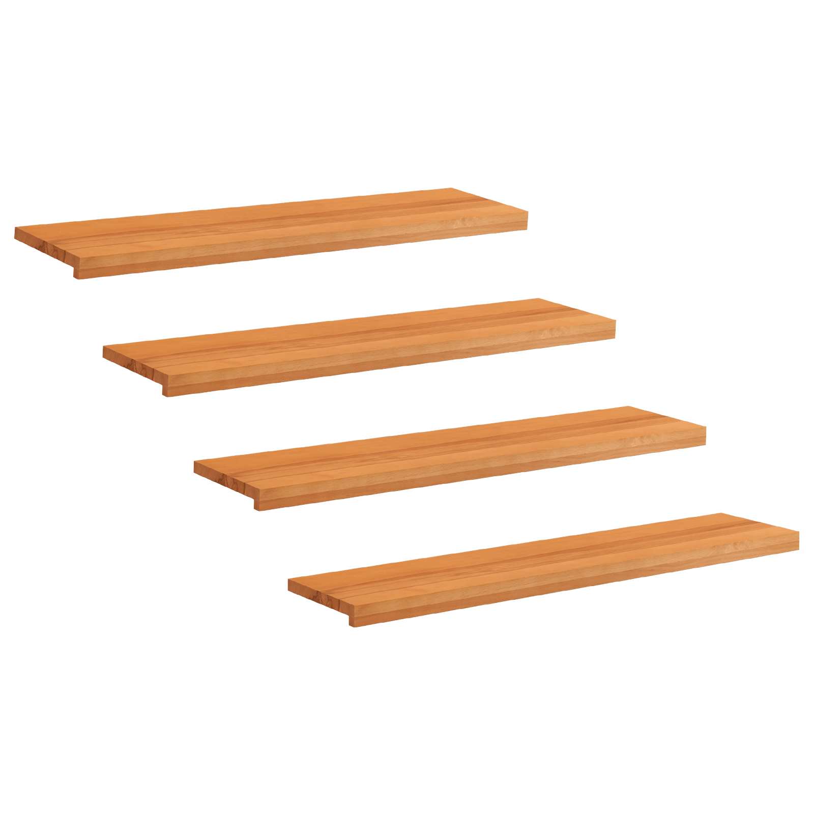 Tappeti per scale 4 pz 110 x 25 x 2 cm Marrone Chiaro
