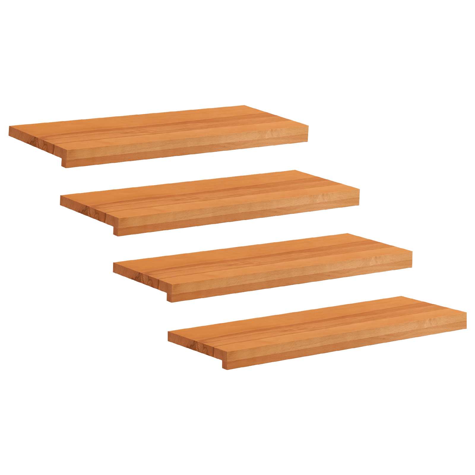 Tappeti per scale 4 pz 70 x 30 x 2 cm Marrone Chiaro