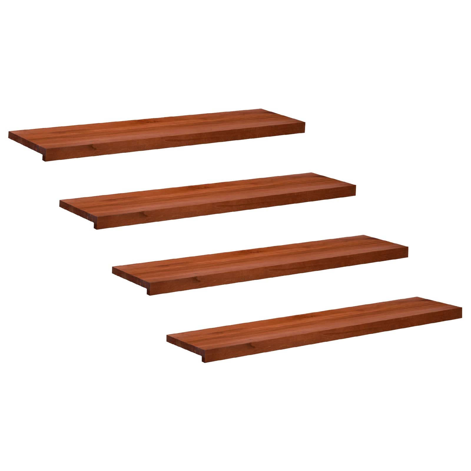 Tappeti per scale 4 pz 110 x 25 x 2 cm Marrone