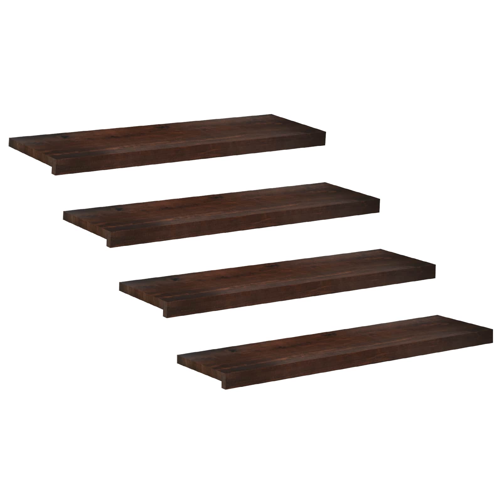 Tappeti per scale 4 pz 90 x 25 x 2 cm Marrone Scuro