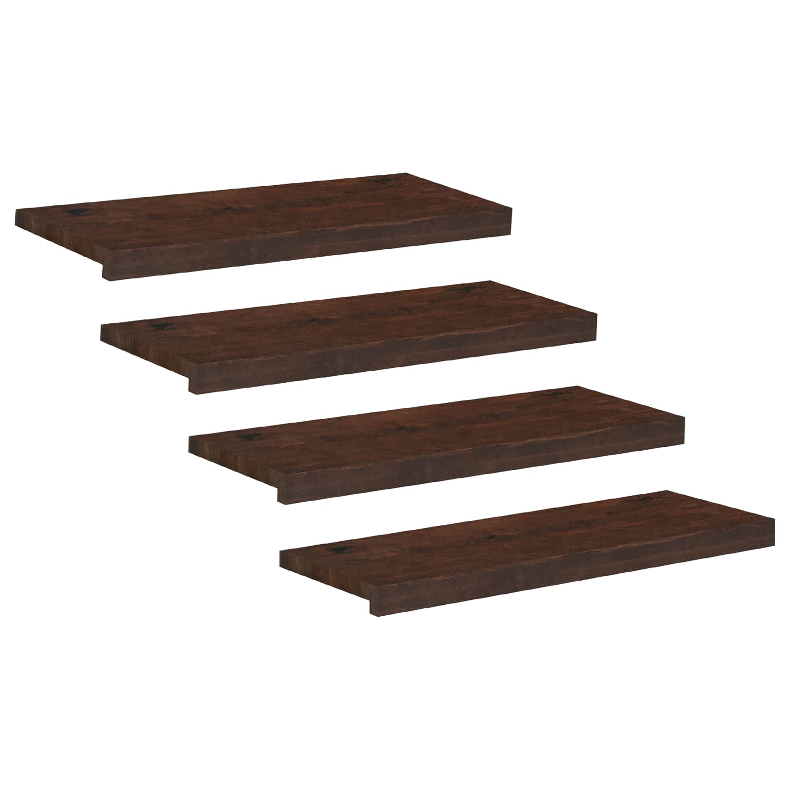 Tappeti per scale 4 pz 70 x 30 x 2 cm Marrone Scuro