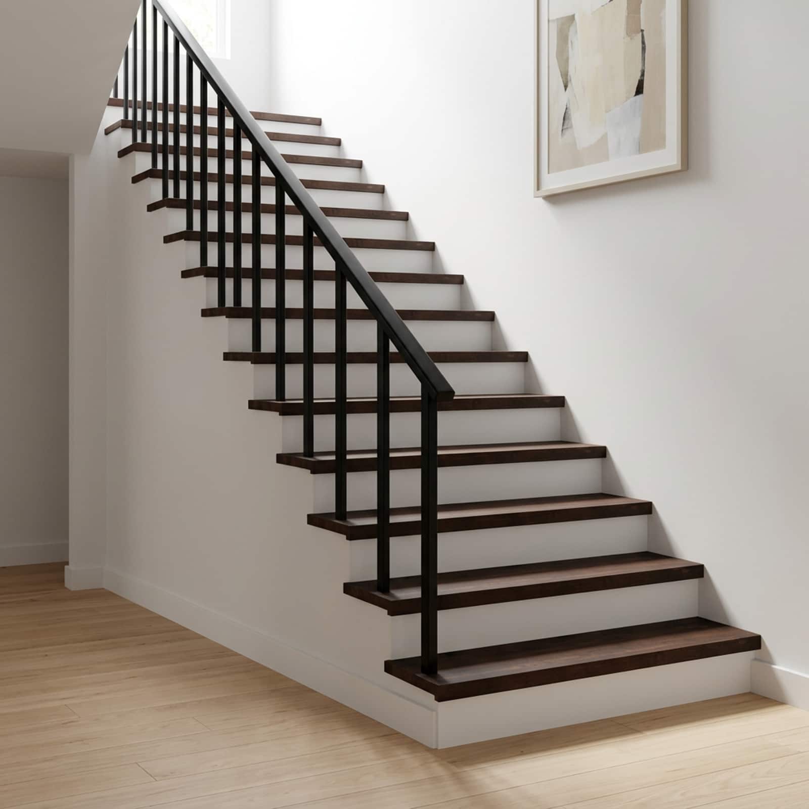 Tappeti per scale 4 pz 120 x 30 x 2 cm Marrone Scuro
