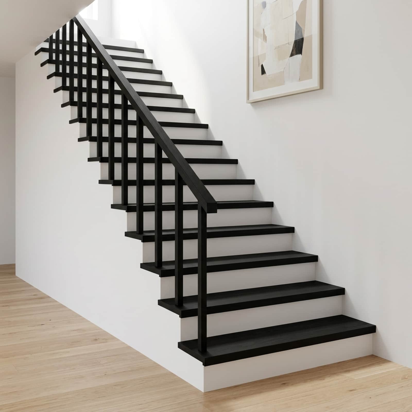 Tappeti per scale 4 pz 120 x 25 x 2 cm Nero