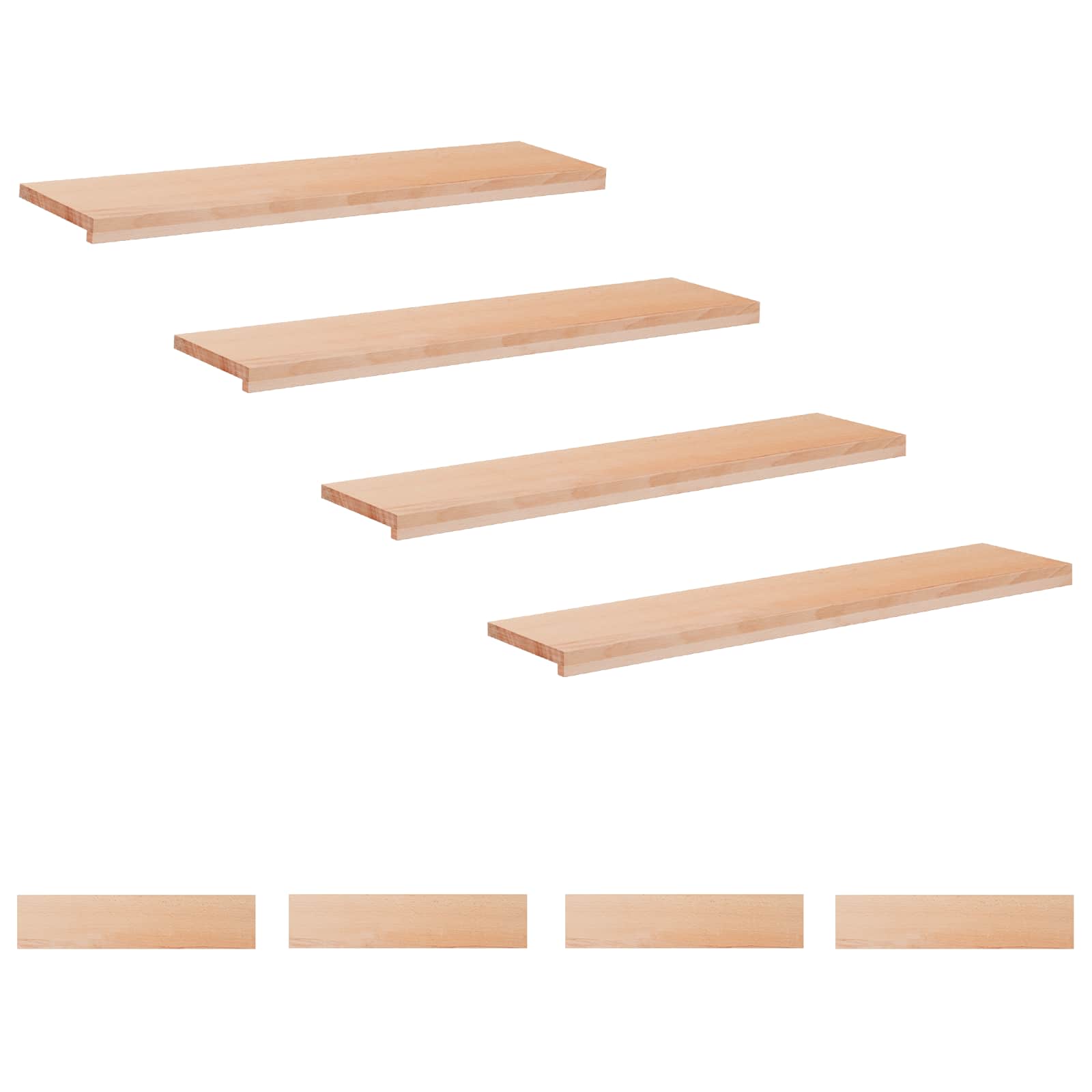 Tappeti per scale 8 pz 120 x 30 x 2 cm Naturale