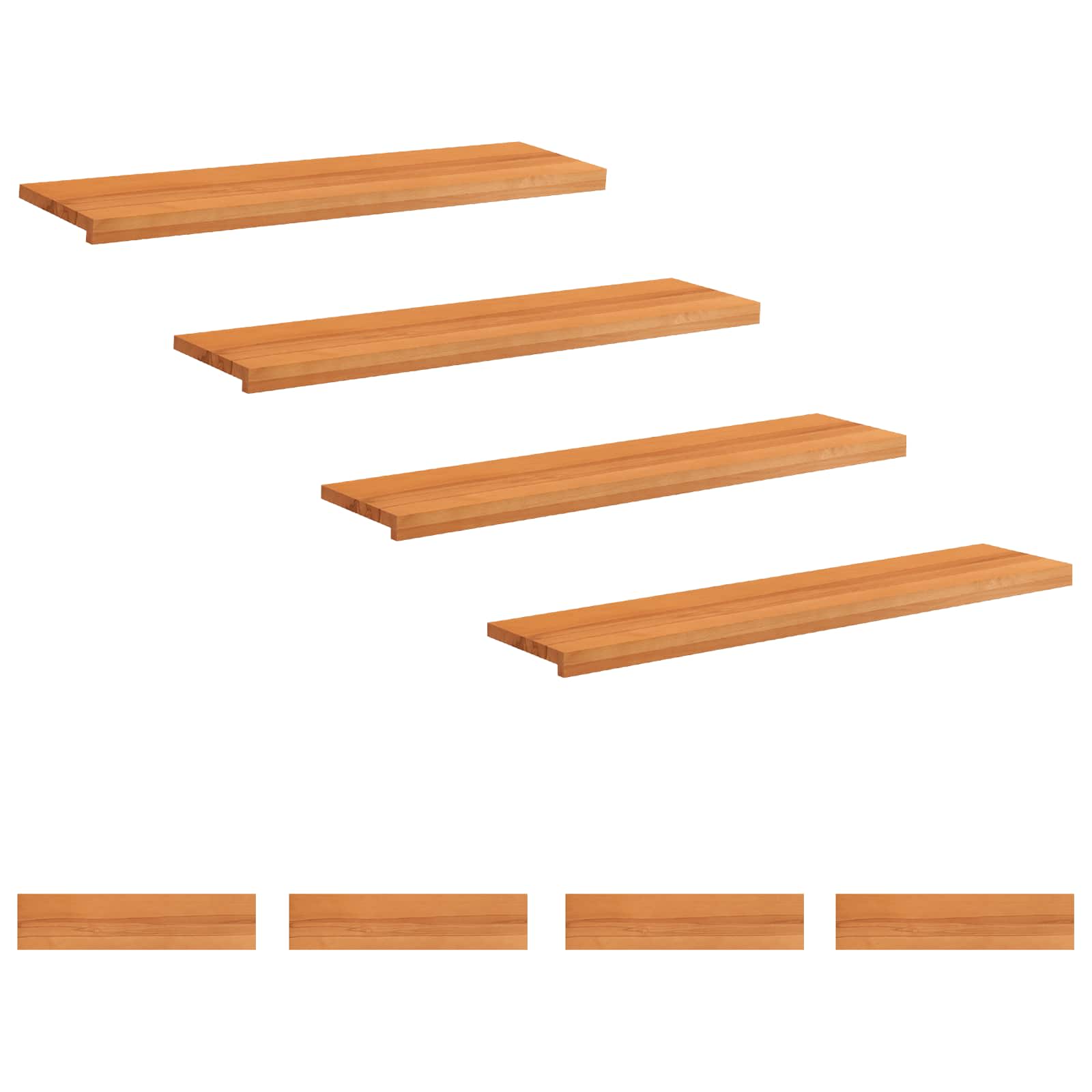 Tappeti per scale 8 pz 120 x 25 x 2 cm Marrone Chiaro