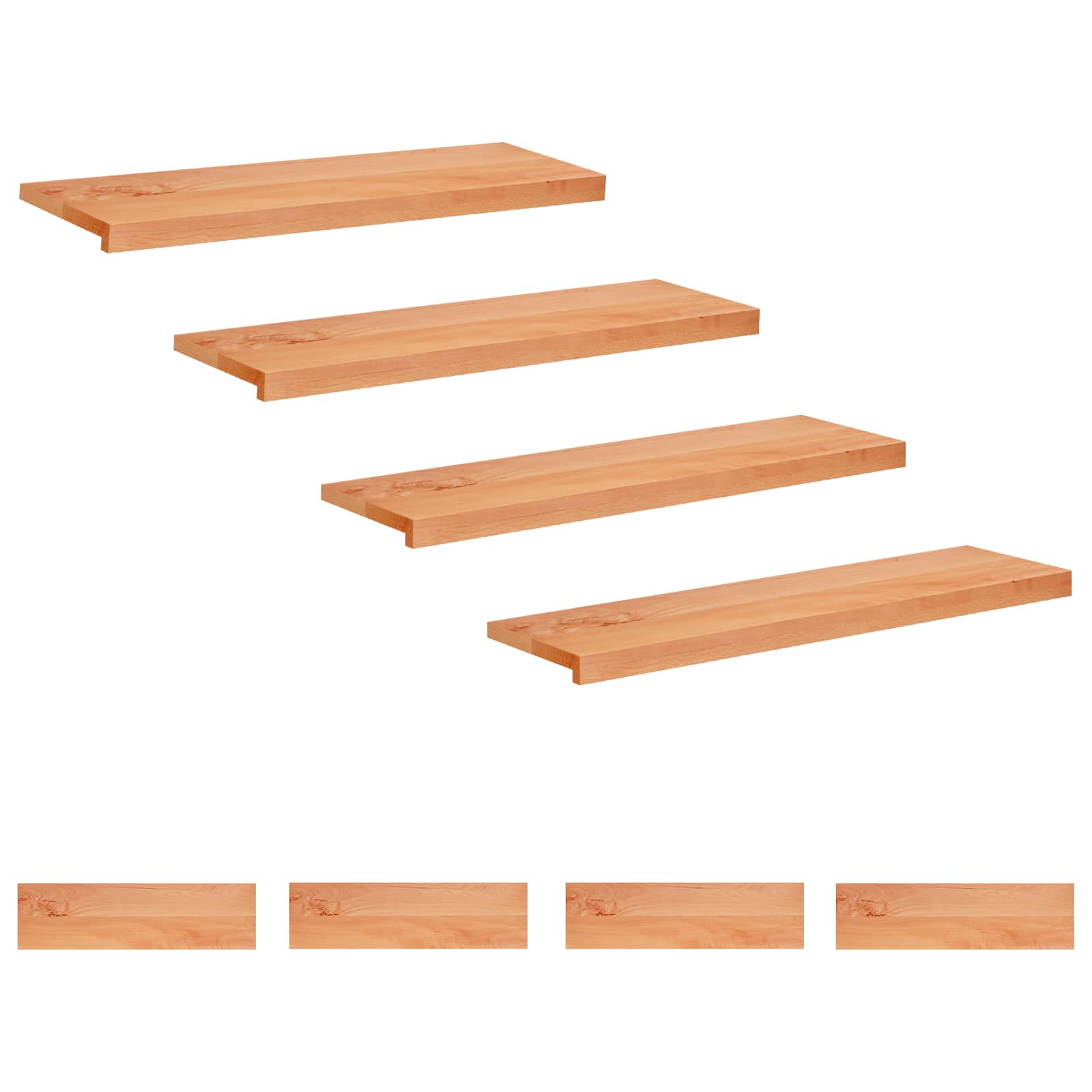Tappeti per scale 8 pz 100 x 25 x 2 cm Vernice