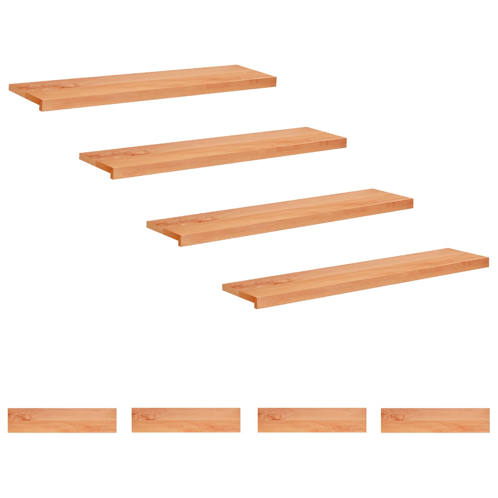 Tappeti per scale 8 pz 120 x 25 x 2 cm Vernice