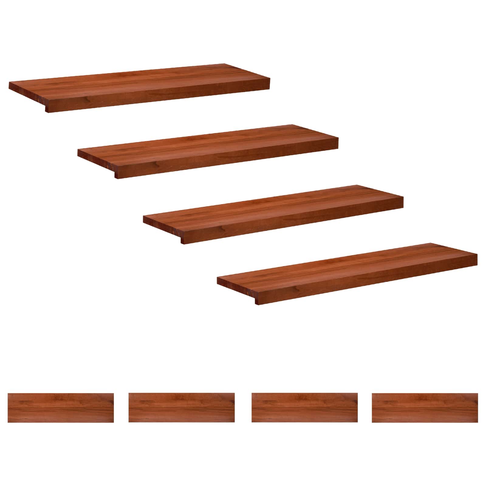 Tappeti per scale 8 pz 100 x 30 x 2 cm Marrone