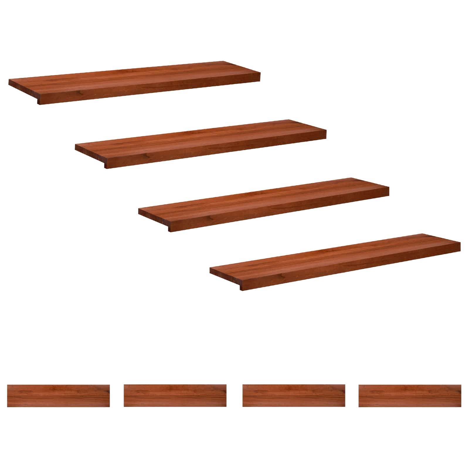 Tappeti per scale 8 pz 120 x 30 x 2 cm Marrone