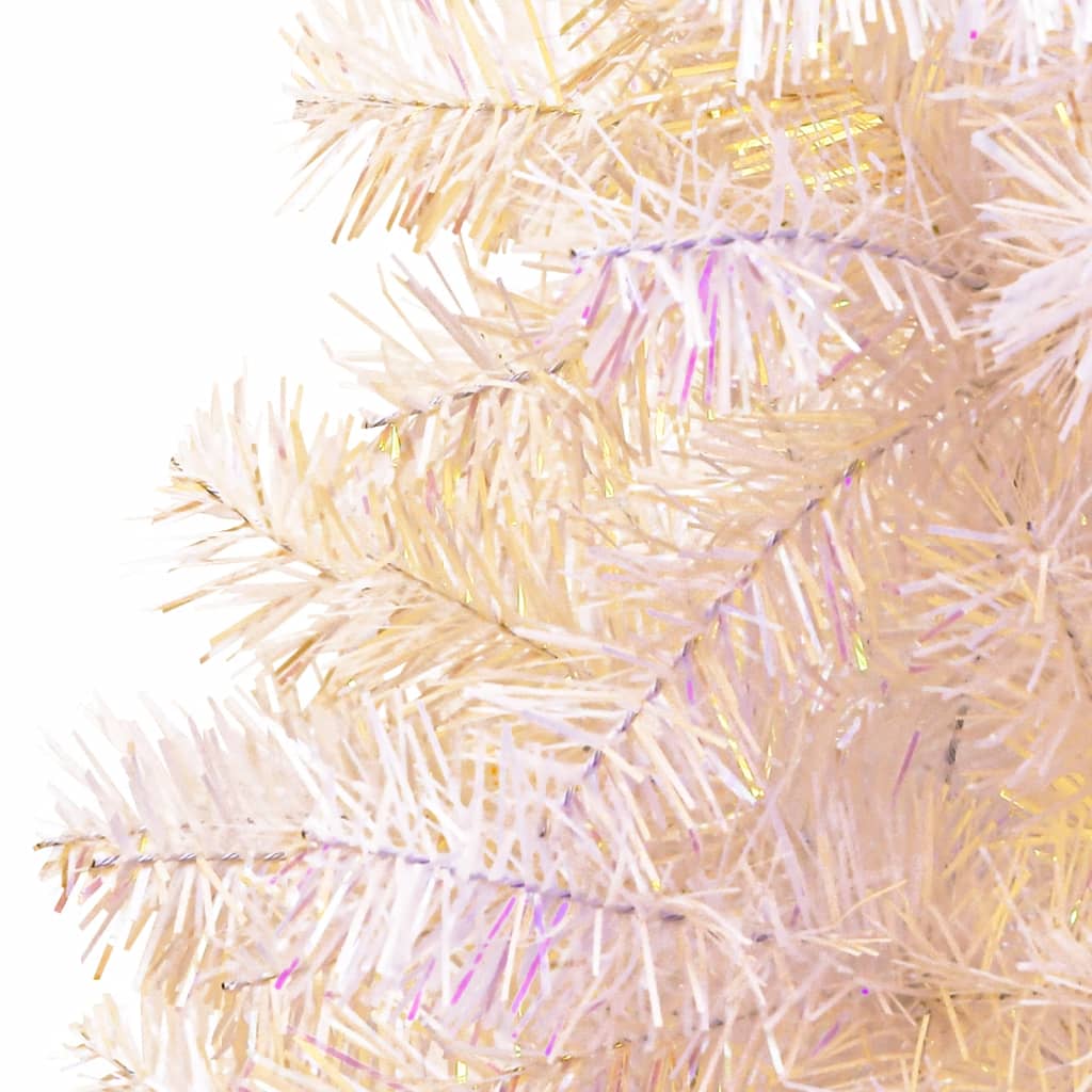 Albero di Natale Artificiale Punte Iridescenti Bianco 150cm PVC