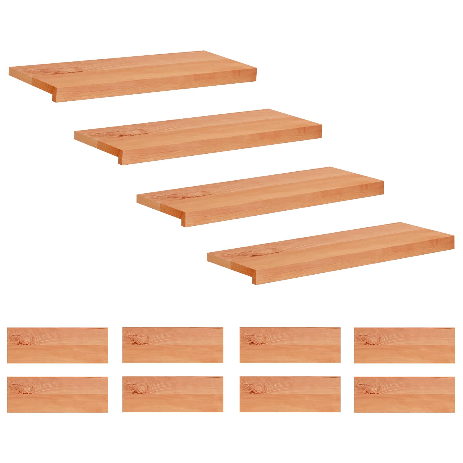 Tappeti per scale 12 pz 80 x 30 x 2 cm Vernice