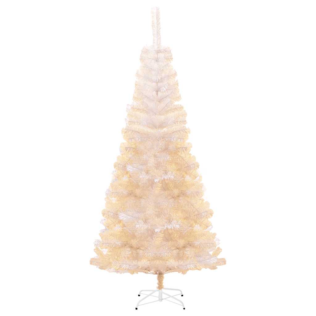 Albero di Natale Artificiale Punte Iridescenti Bianco 180cm PVC