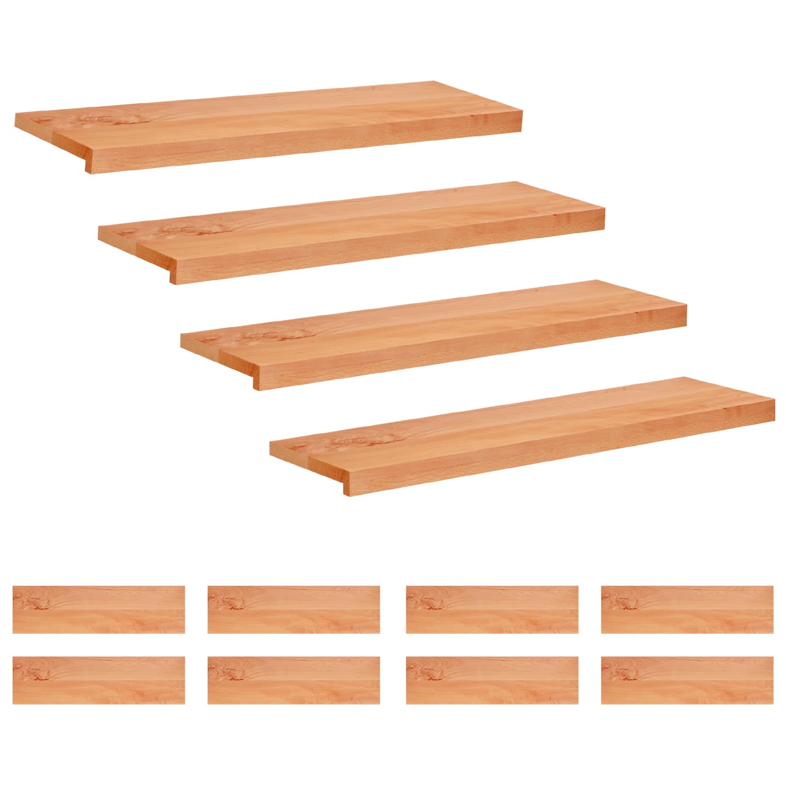 Tappeti per scale 12 pz 90 x 30 x 2 cm Vernice