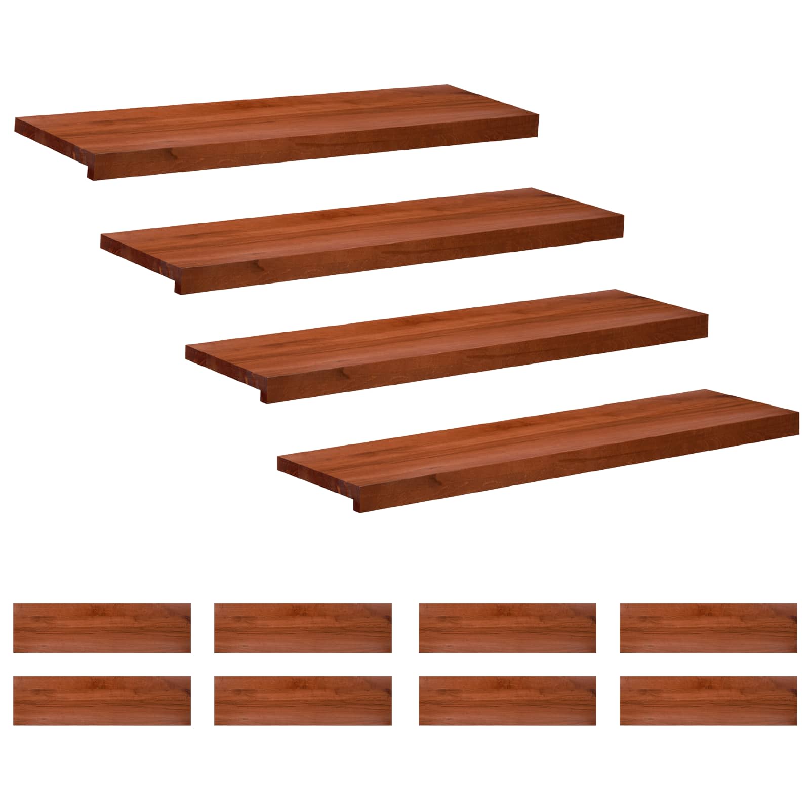 Tappeti per scale 12 pz 90 x 25 x 2 cm Marrone
