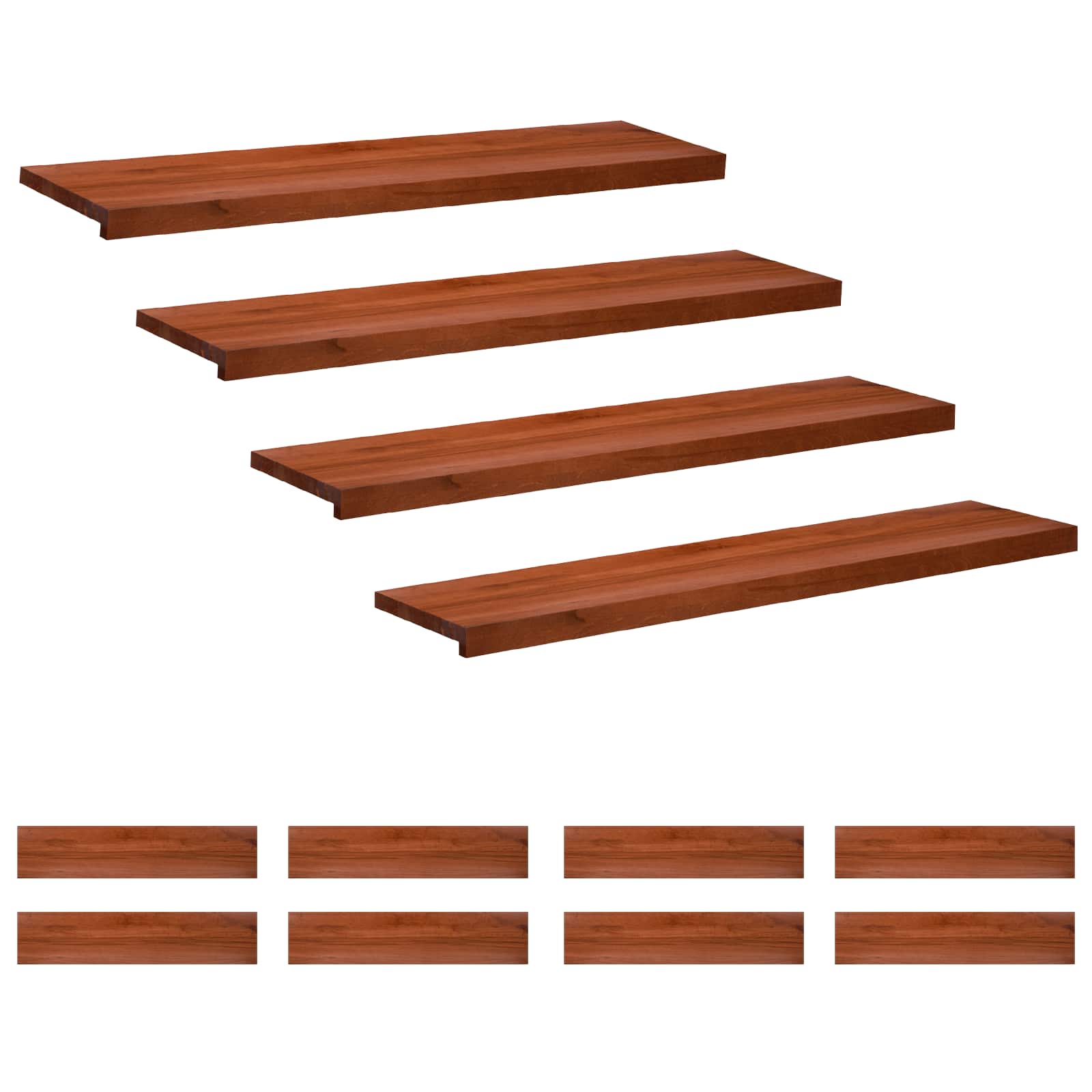 Tappeti per scale 12 pz 120 x 30 x 2 cm Marrone