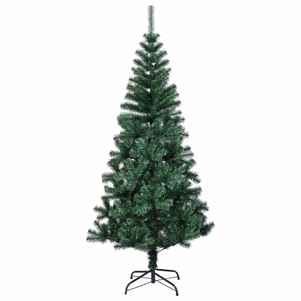 Albero di Natale Artificiale Punte Iridescenti Verde 210 cm PVC
