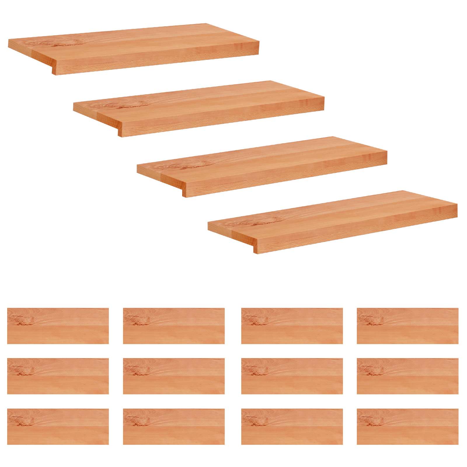 Tappeti per scale 16 pz 70 x 25 x 2 cm Vernice