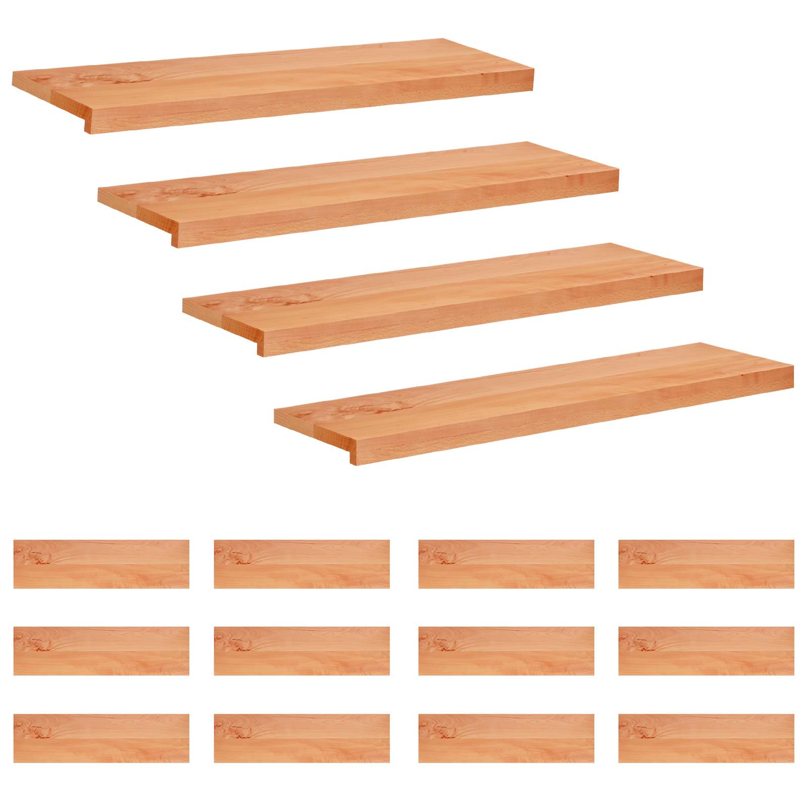 Tappeti per scale 16 pz 100 x 30 x 2 cm Vernice