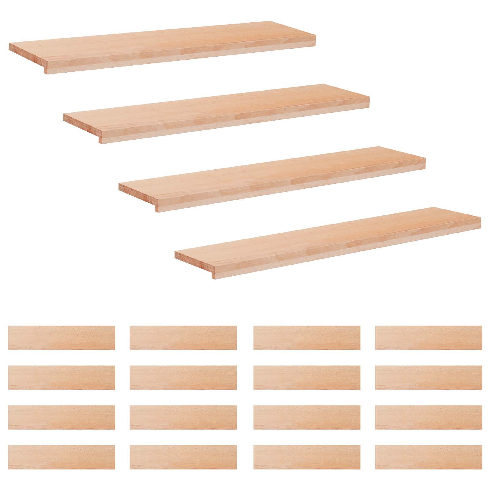 Tappeti per scale 20 pz 120 x 30 x 2 cm Naturale