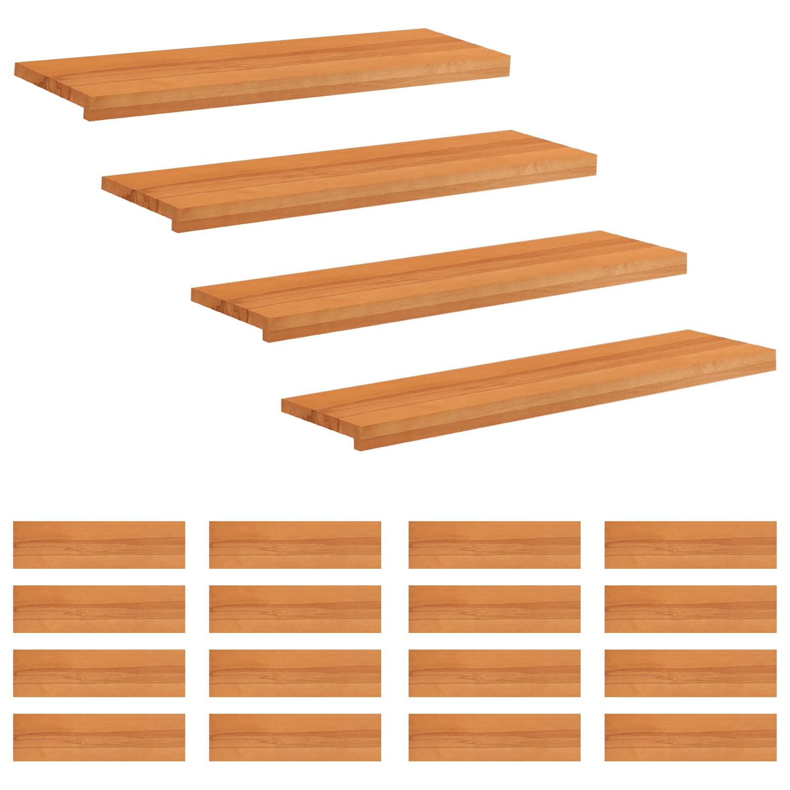 Tappeti per scale 20 pz 100 x 25 x 2 cm Marrone Chiaro