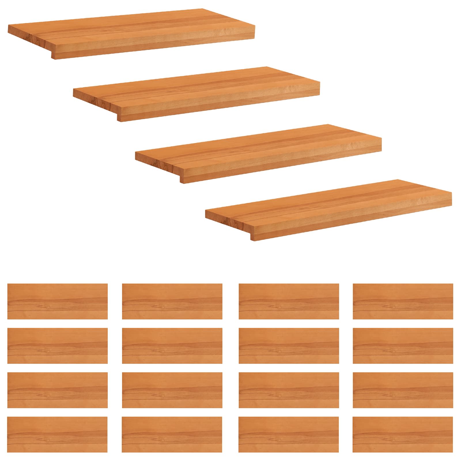 Tappeti per scale 20 pz 70 x 30 x 2 cm Marrone Chiaro