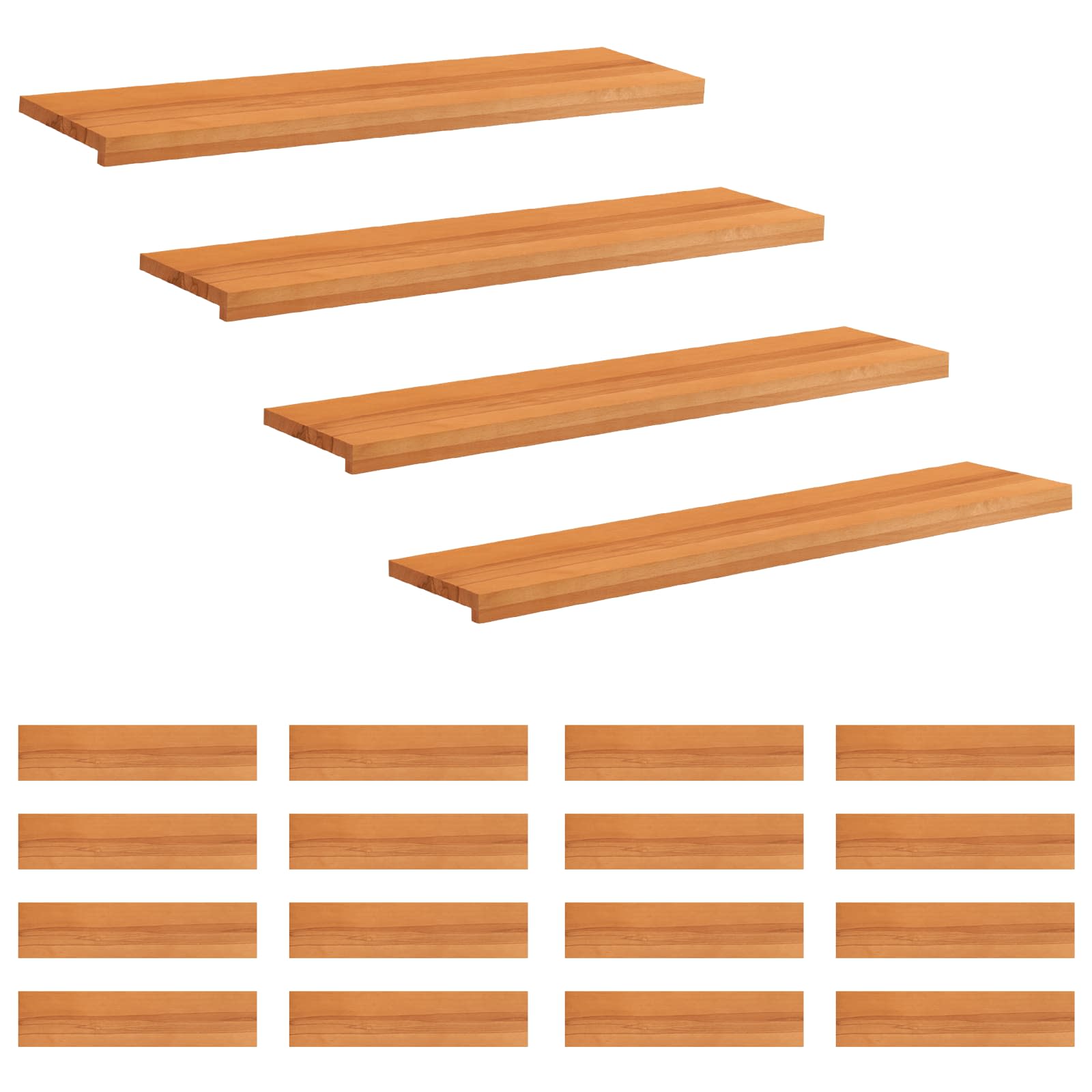 Tappeti per scale 20 pz 120 x 30 x 2 cm Marrone Chiaro