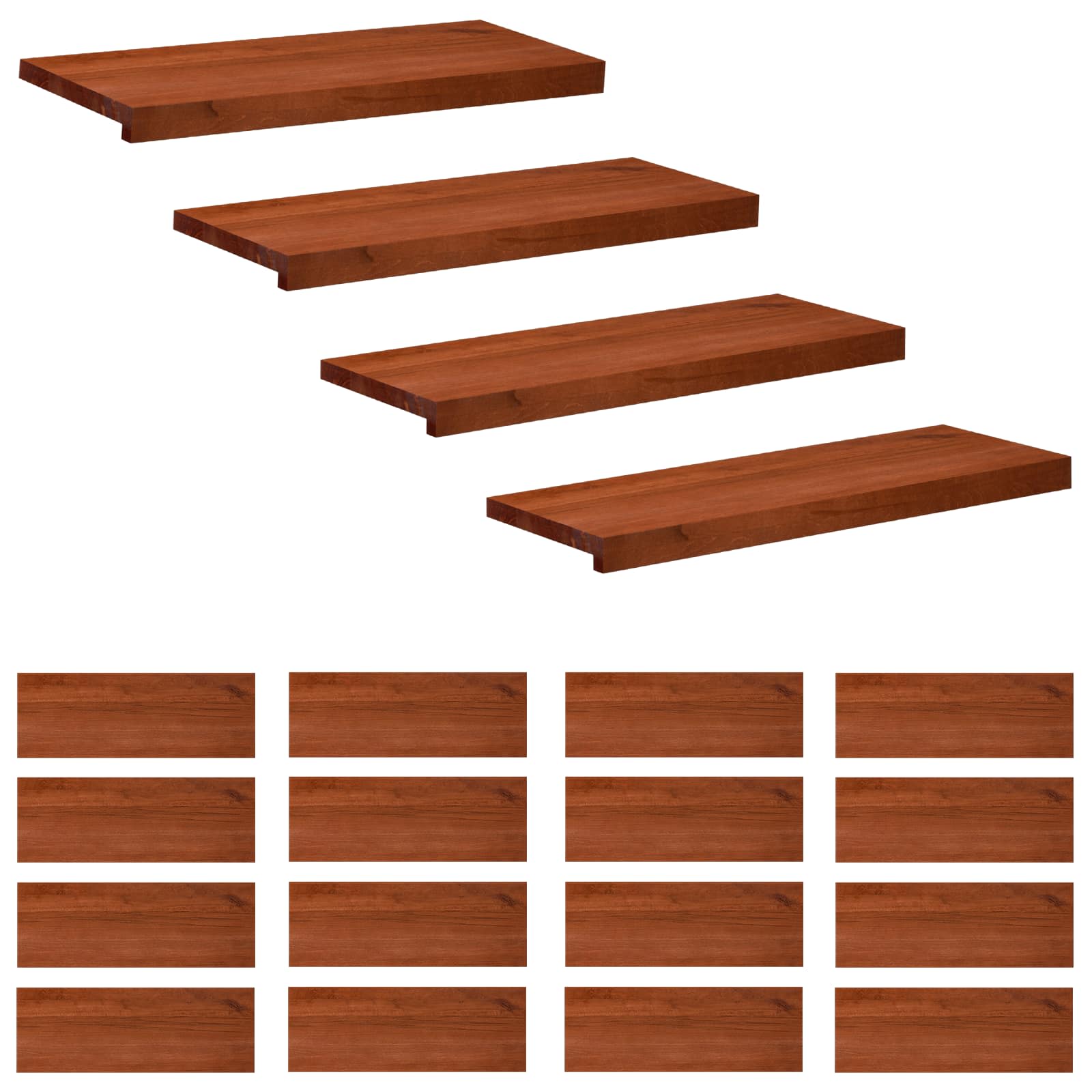 Tappeti per scale 20 pz 80 x 25 x 2 cm Marrone