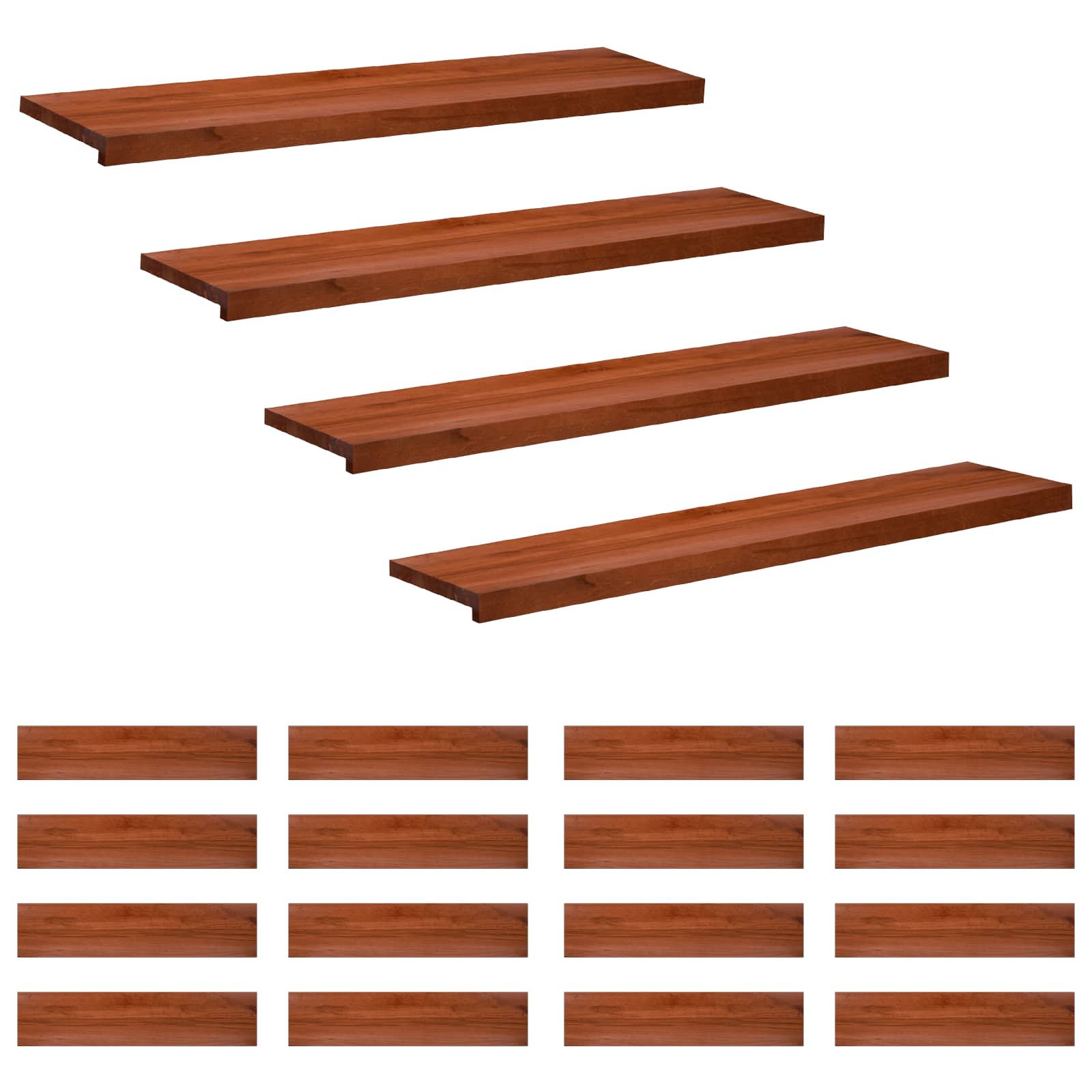 Tappeti per scale 20 pz 110 x 25 x 2 cm Marrone