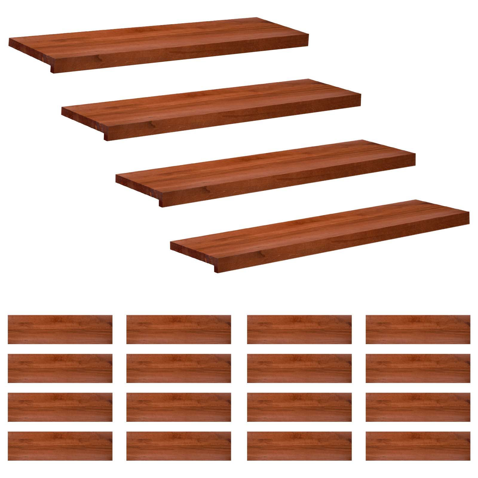 Tappeti per scale 20 pz 100 x 30 x 2 cm Marrone