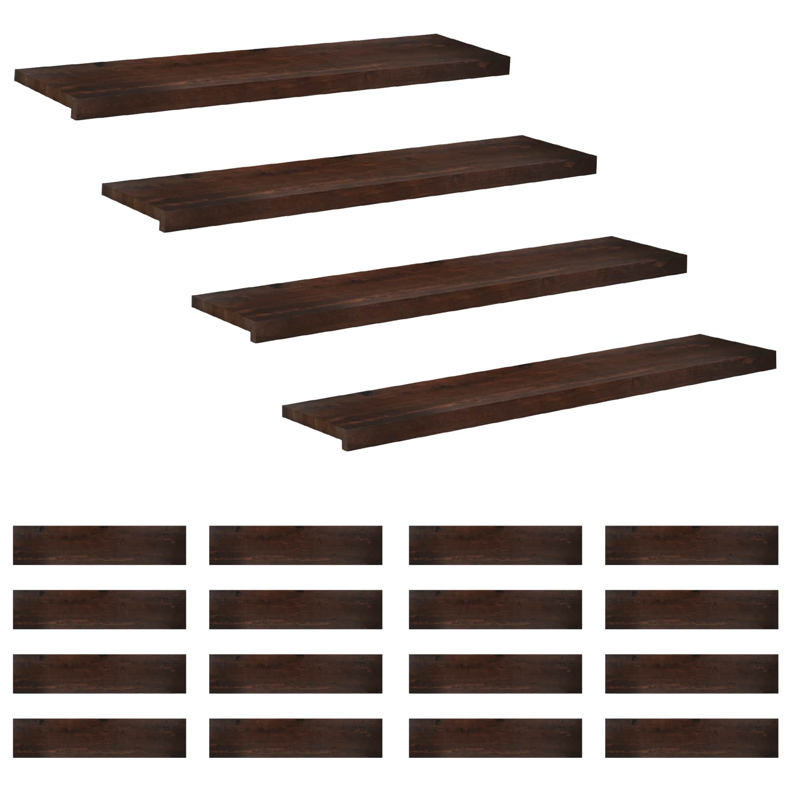 Tappeti per scale 20 pz 120 x 30 x 2 cm Marrone Scuro
