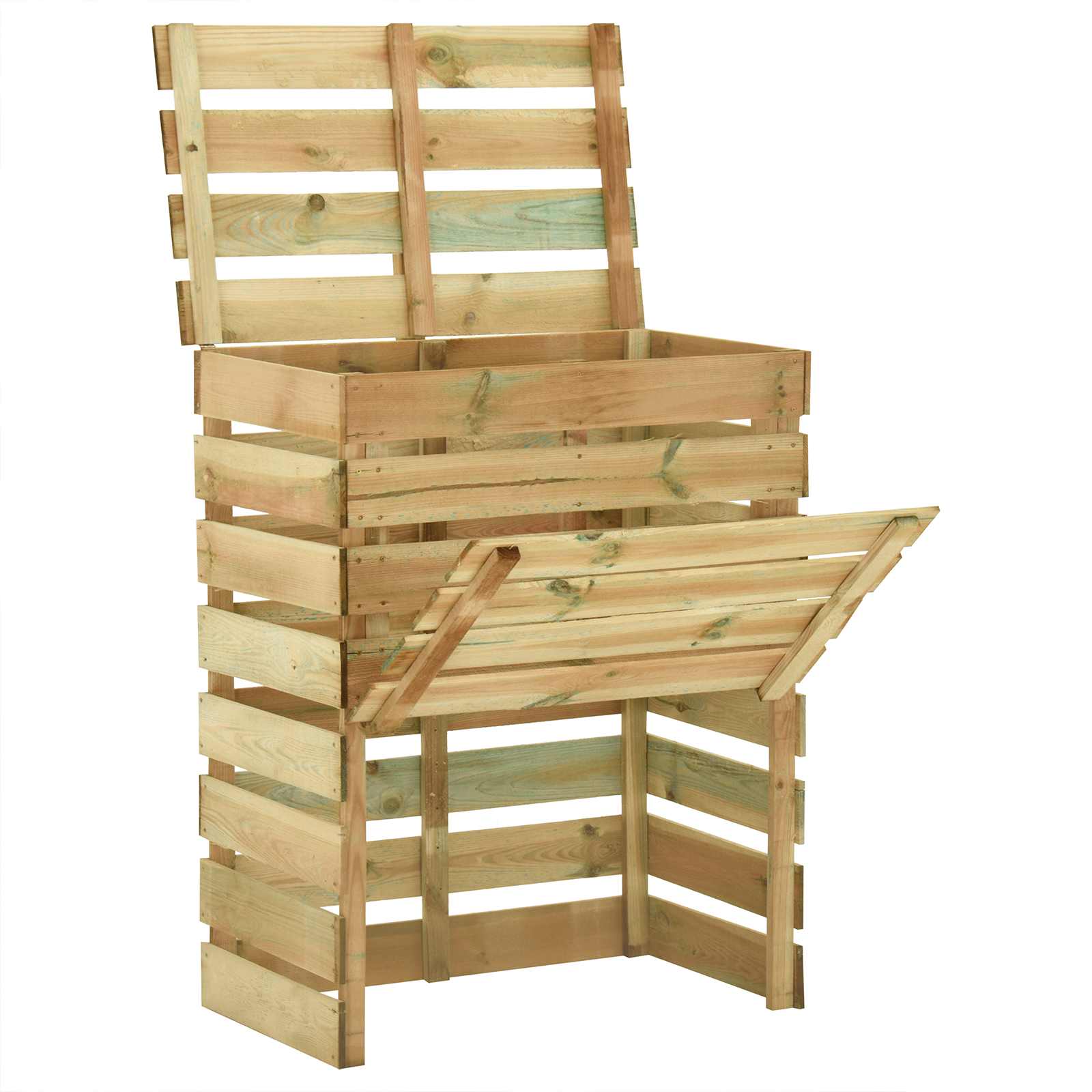 Compostiera da giardino a listelli 2 pcs Verde