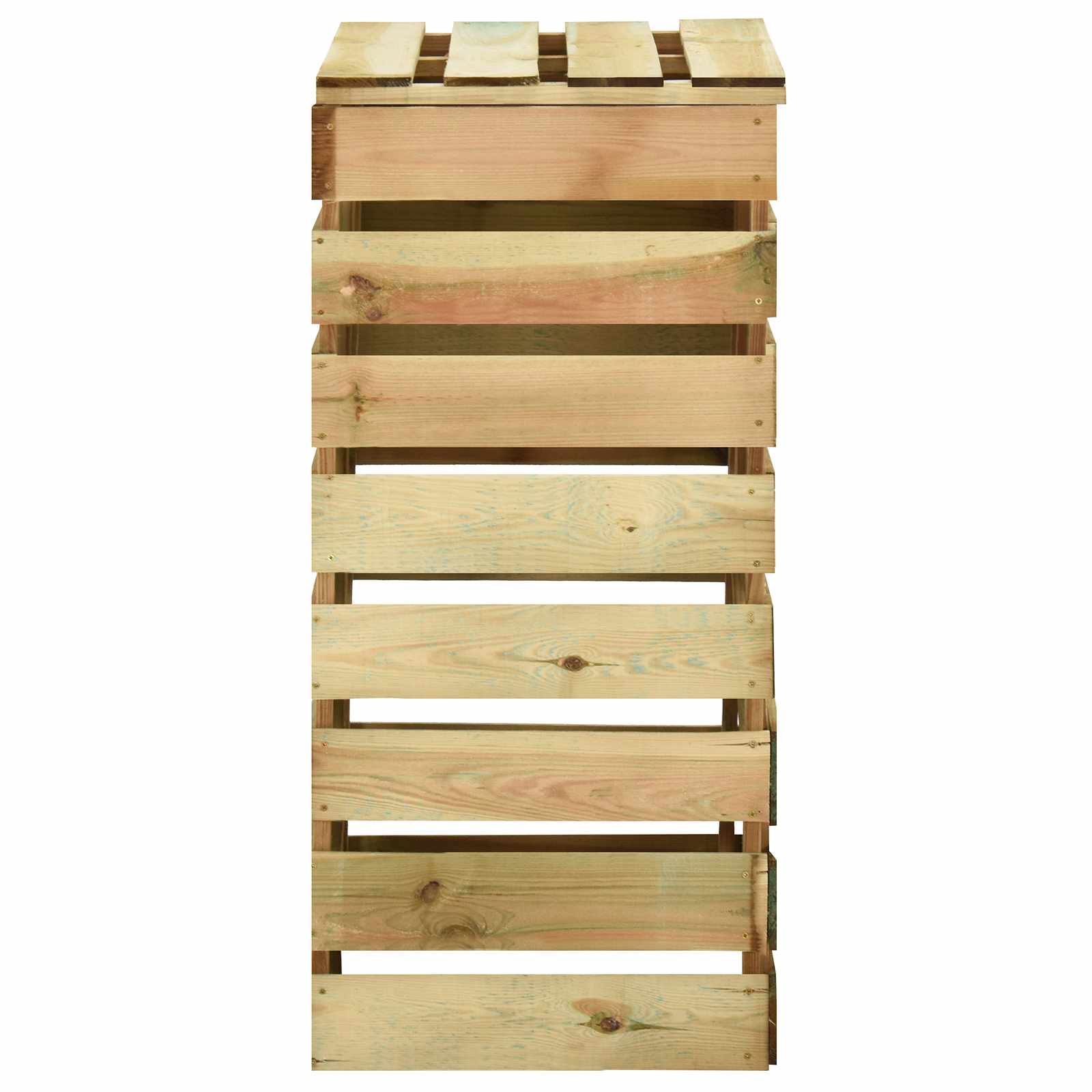 Compostiera da giardino a listelli 4 pcs Verde