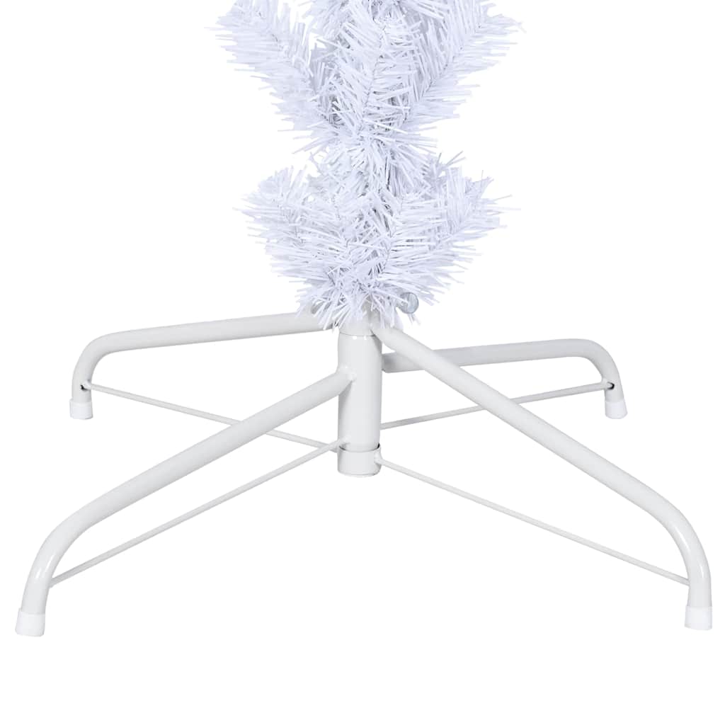 Albero di Natale Artificiale Capovolto con Base Bianco 210 cm