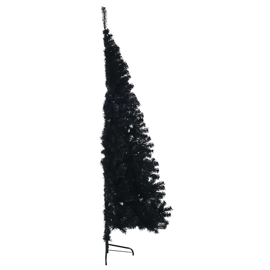 Albero di Natale Artificiale a Metà con Base Nero 180 cm PVC