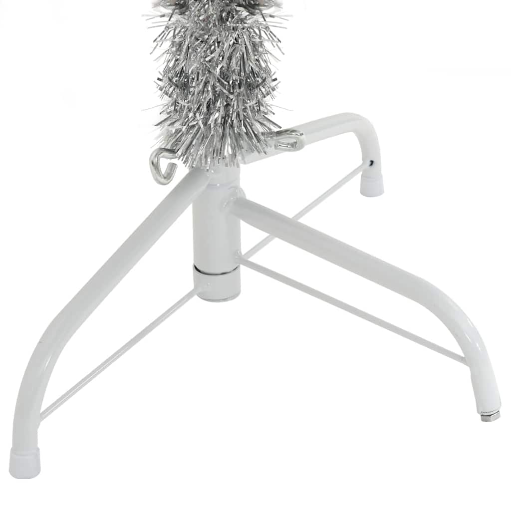 Albero di Natale a Metà con Supporto Argento 150 cm PET