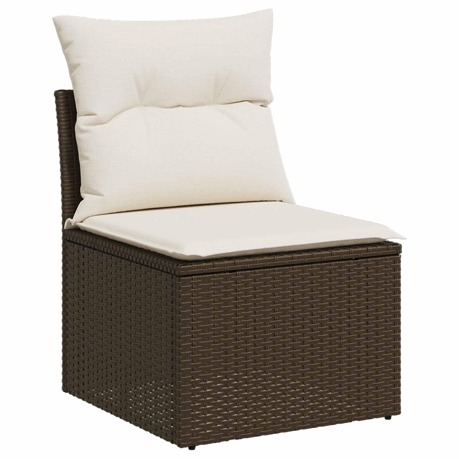 Set di divani 6 pz 4 posto Marrone e Bianco Crema