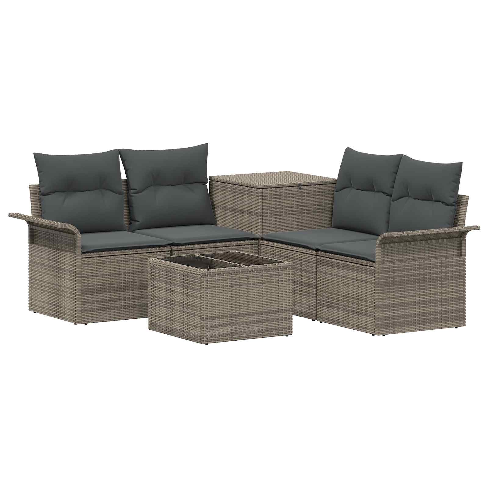 Set di divani 6 pz 4 posto Grigio e Grigio Scuro