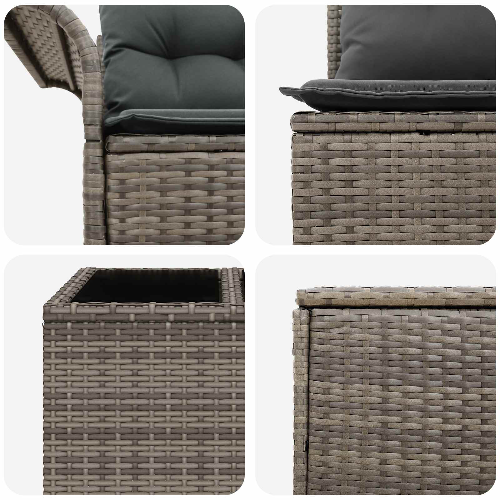 Set di divani 6 pz 4 posto Grigio e Grigio Scuro