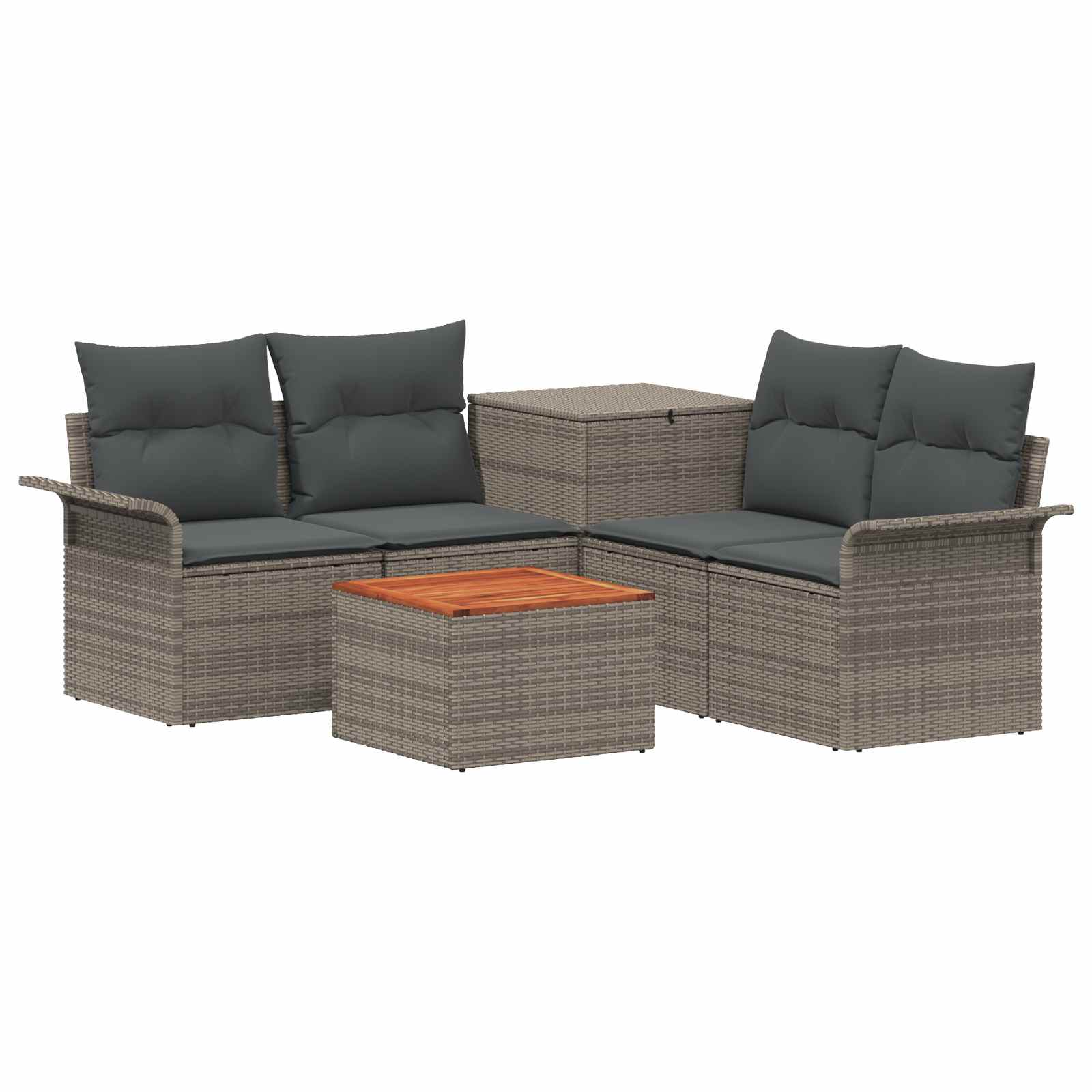 Set di divani 6 pz 4 posto Grigio e Grigio Scuro