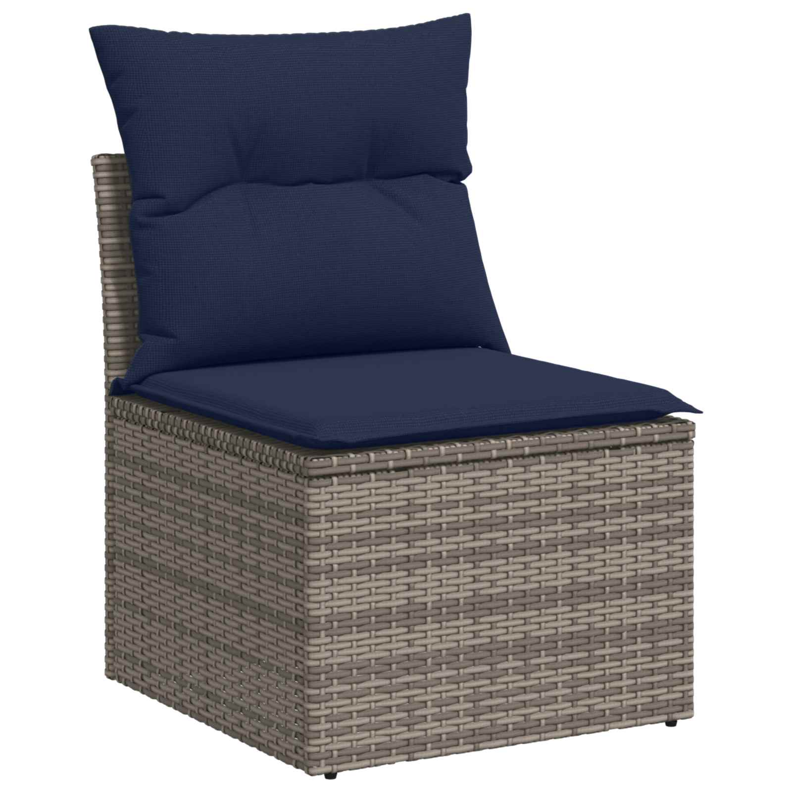 Set di divani 6 pz 4 posto Grigio e Blu Navy