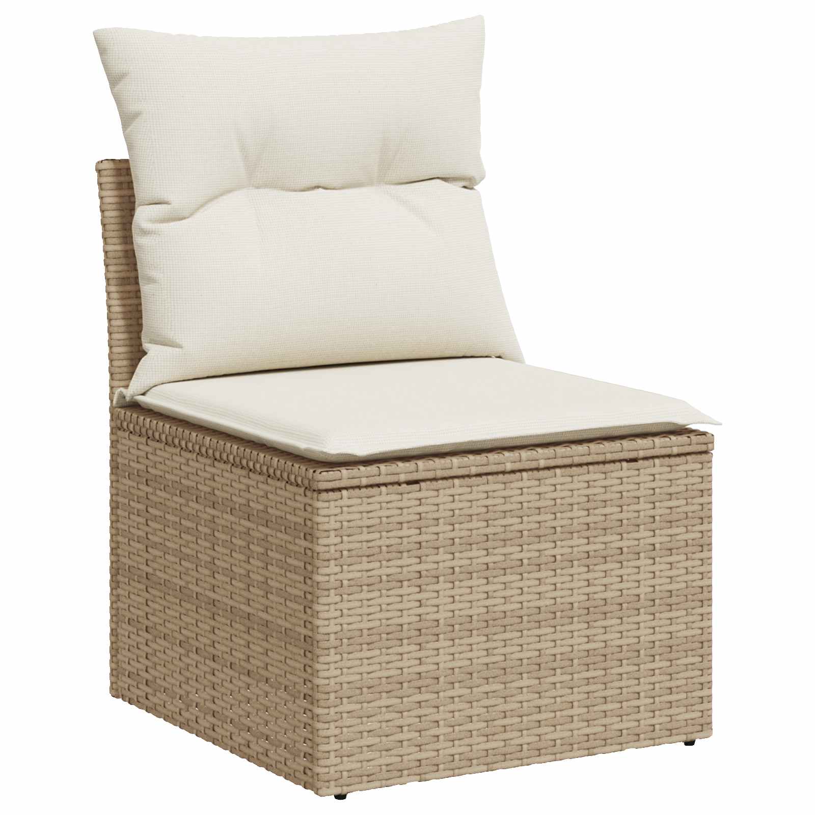 Set di divani 6 pz 4 posto Beige e Bianco Crema