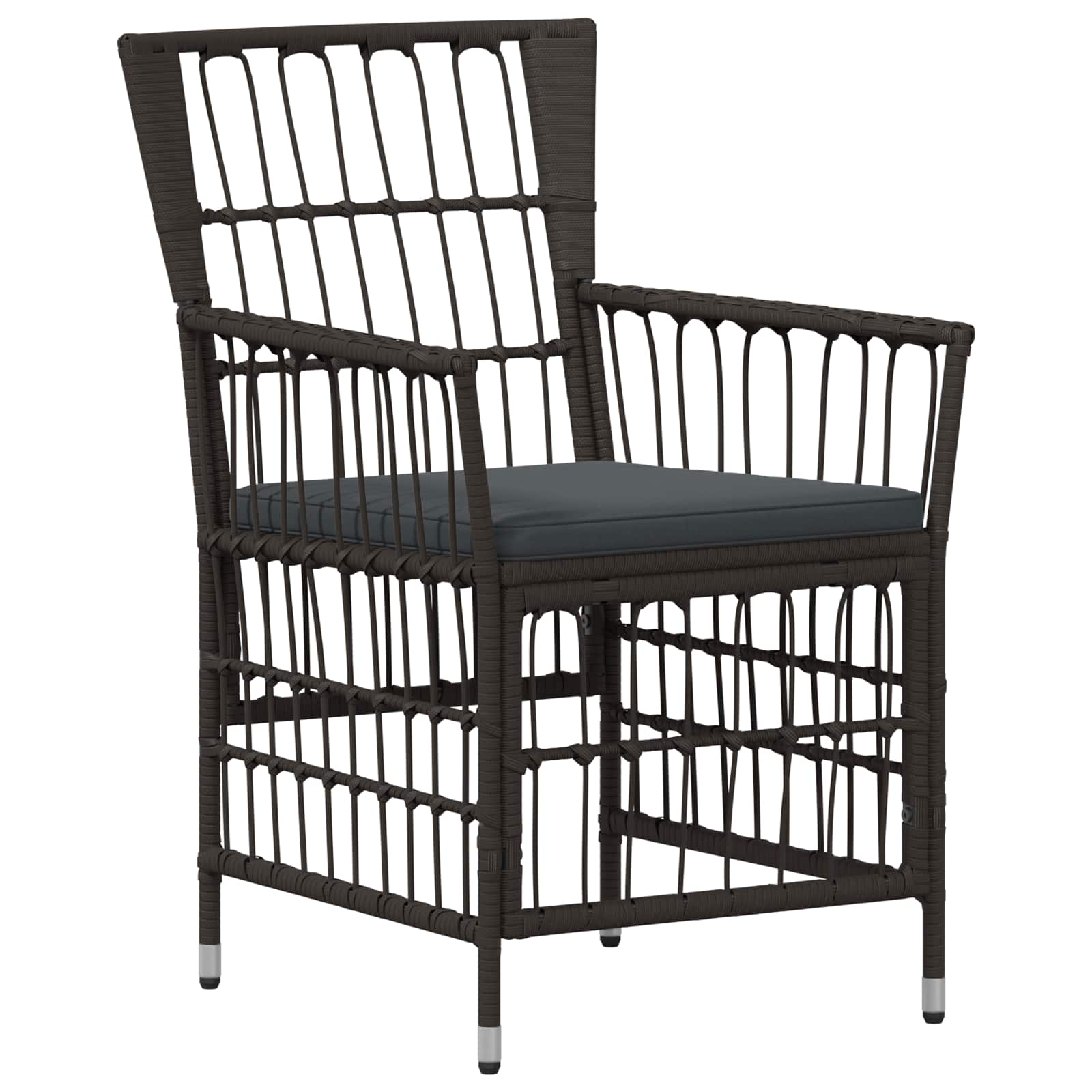Set da pranzo per esterni 5 pz Nero polyrattan