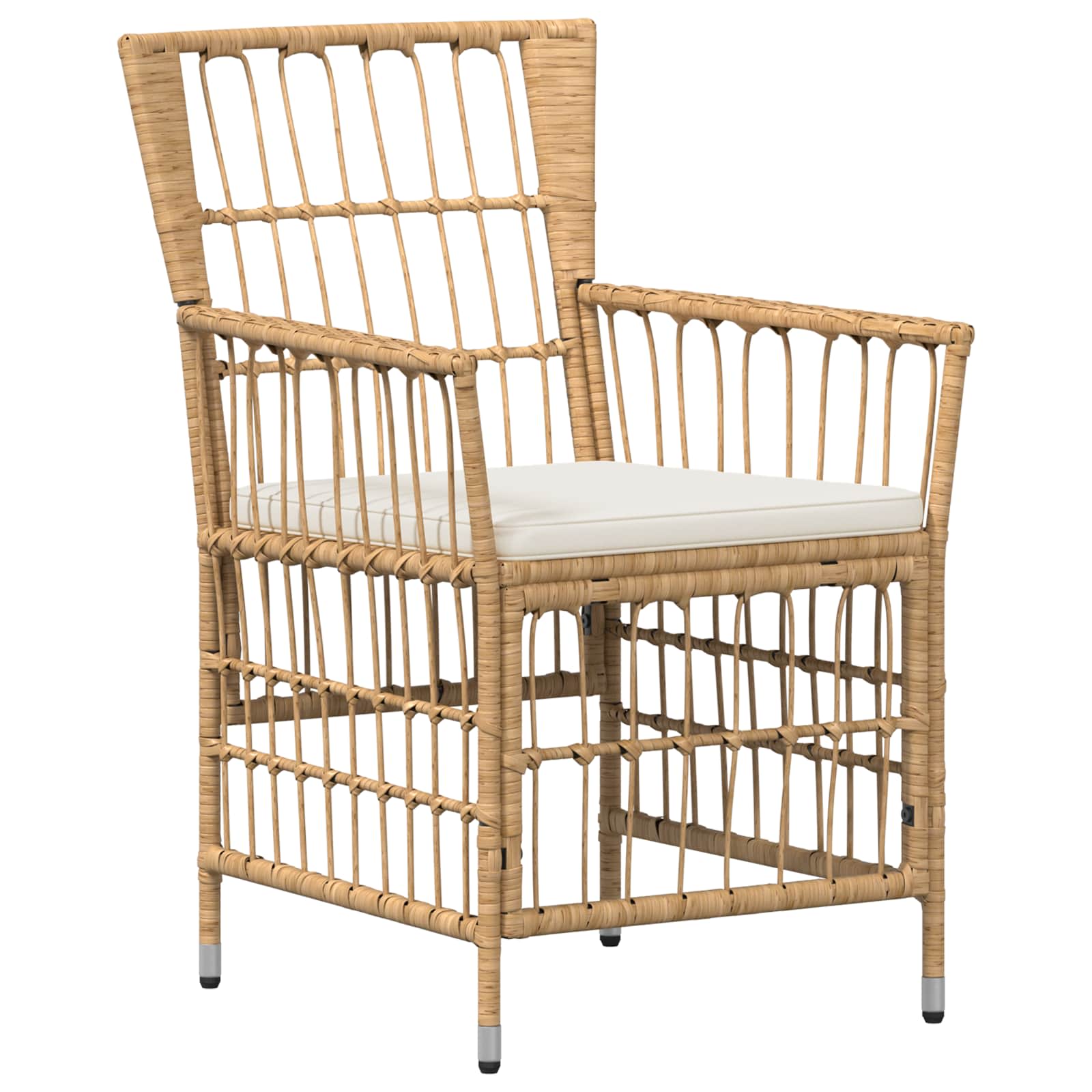 Set da pranzo per esterni 5 pz Naturale polyrattan