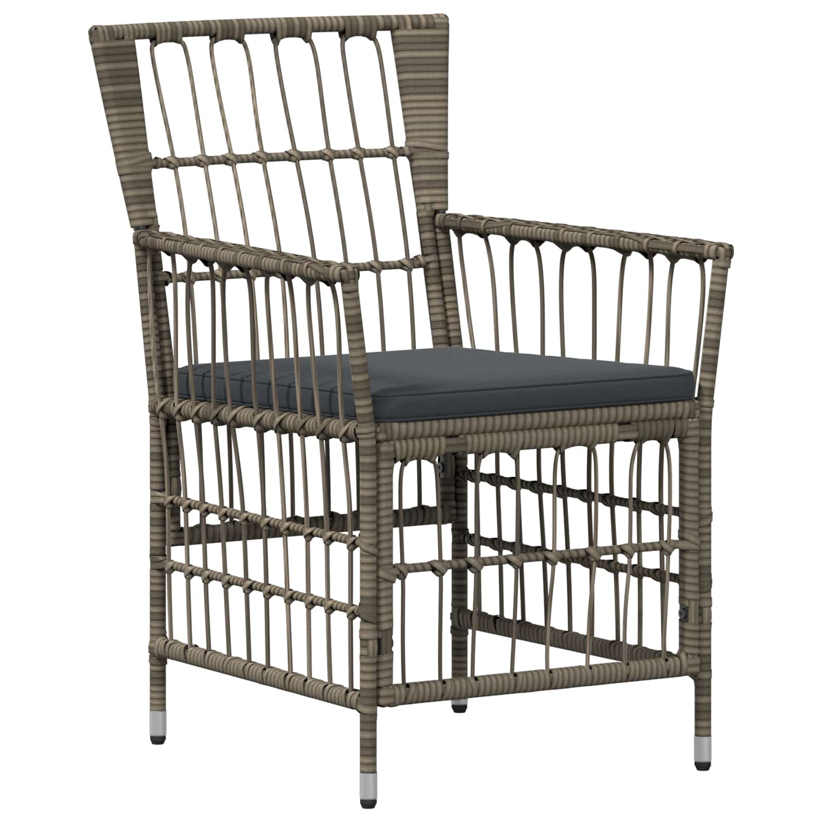 Set da pranzo per esterni 5 pz Grigio polyrattan