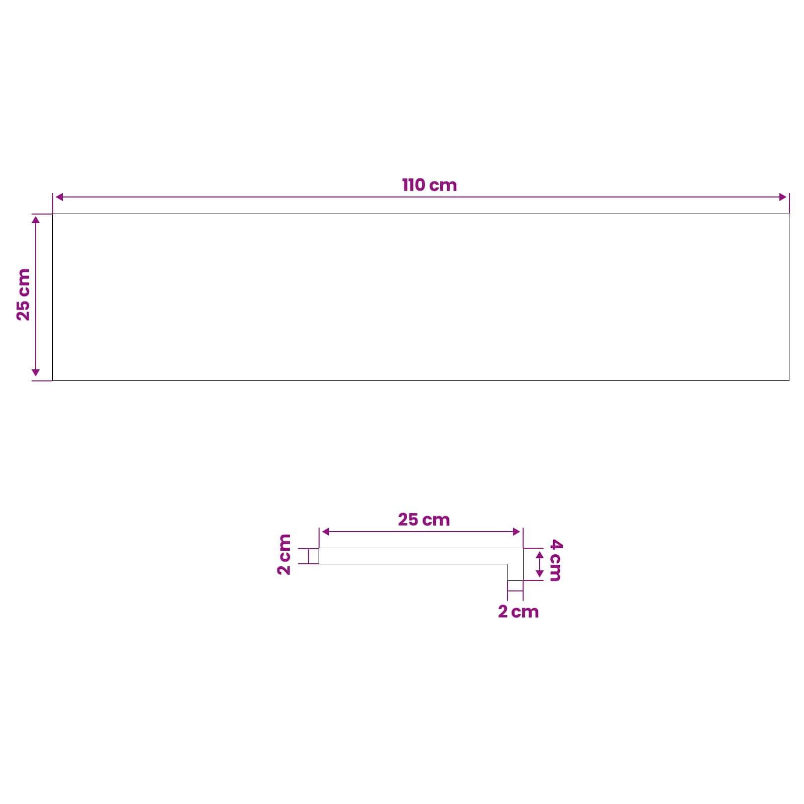 Gradini per Scale 2 pz 110 x 25 x 2 cm Marrone
