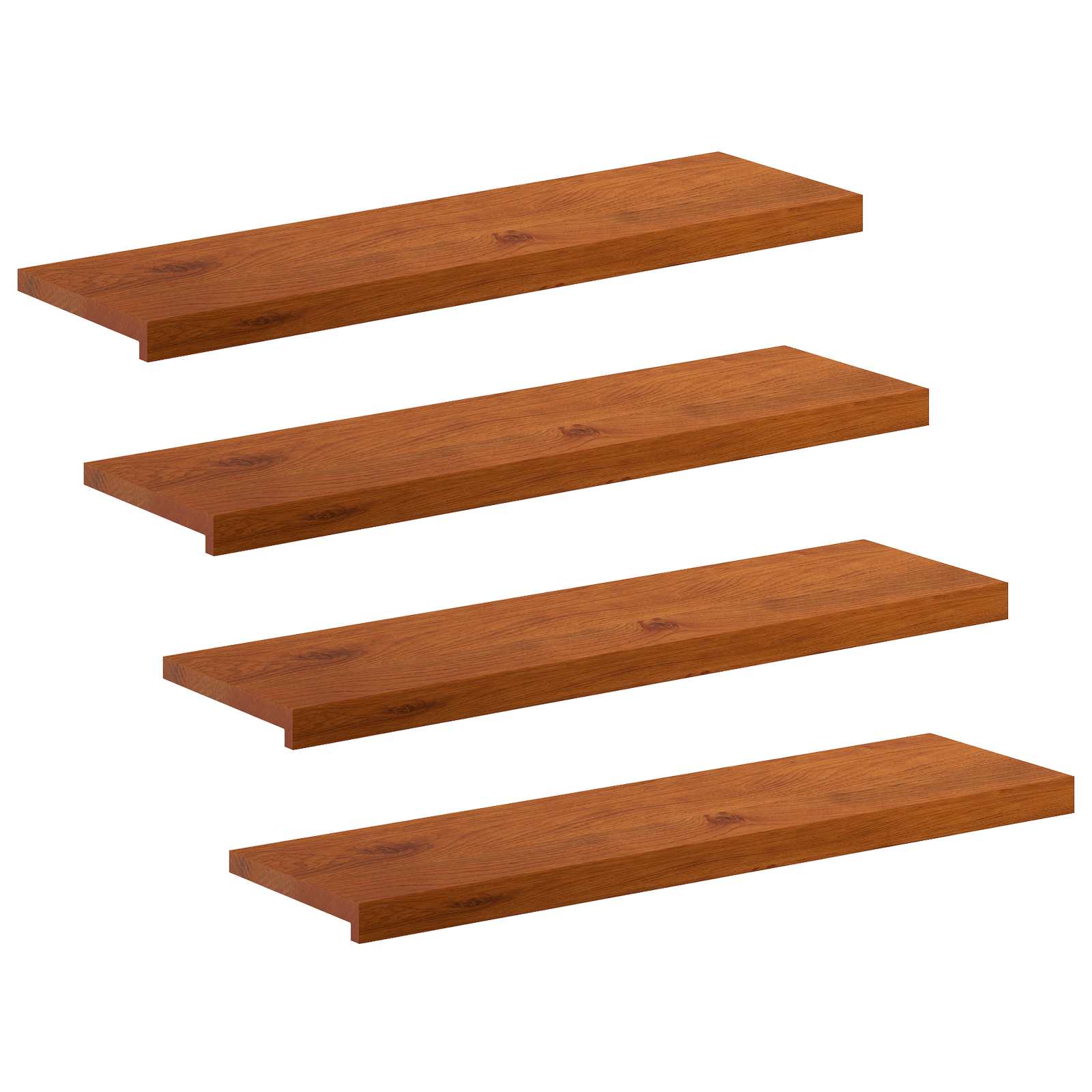 Gradini per Scale 4 pz 100 x 30 x 2 cm Marrone